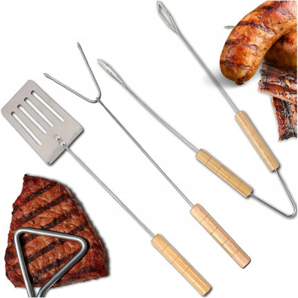 TG72010 Zestaw akcesoriów do grillowania, sztućce przybory do grilla, 3 elementy