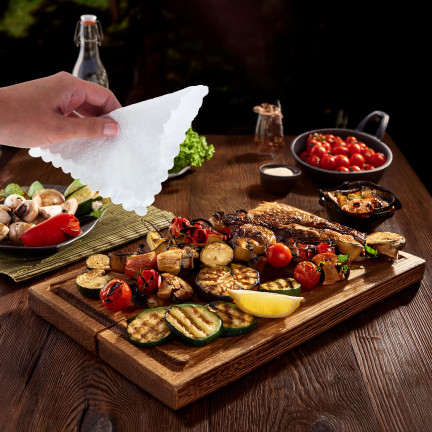 ARP7621 KPL 200SZT. SERWETEK SERWETKI GASTRONOMICZNE BIAŁE ZĄBKOWANE