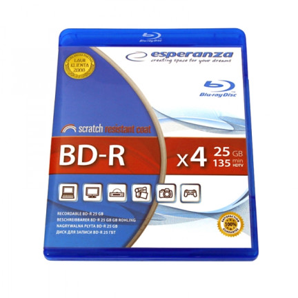 BDR0019 BD-R ESPERANZA 25GB X6 - BLU-RAY BOX 1 SZT.