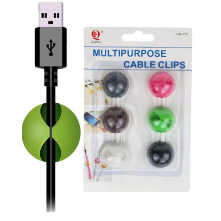 TV87 6x ORGANIZER KABLI CABLE DROP UCHWYT 