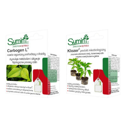 SUM34 KLOZER & CARBOGEN L, Sumin ekologiczny dwupak na szkodniki, zestaw do upraw 2x20ml