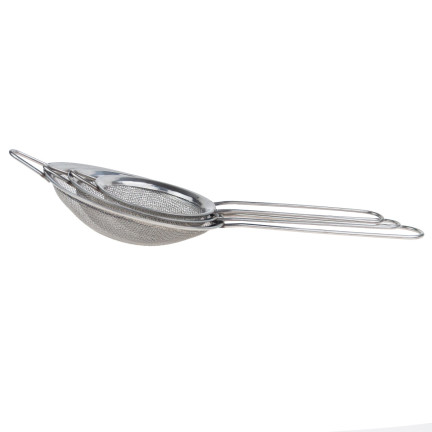 C118102 SITKA STALOWE ZESTAW 3 SZT 8 10 12 CM cedzaki
