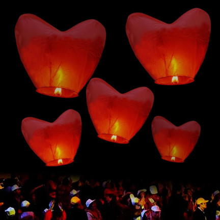 DD19 LAMPION SZCZĘŚCIA LAMPIONY latający SERCE ŚLUB WESELE