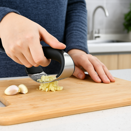 Praska do czosnku, wyciskarka, rozdrabniacz, stalowy, klasyczny
