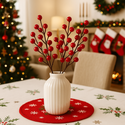 CV37142 GAŁĄZKA OZDOBNA NA PIKU GŁÓG OSTROKRZEW JARZĘBINA 4SZT