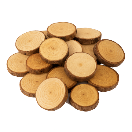 CV34574 KRĄŻKI DREWNIANE DEKORACJA NATURA W WORKU DIY RĘKODZIEŁO