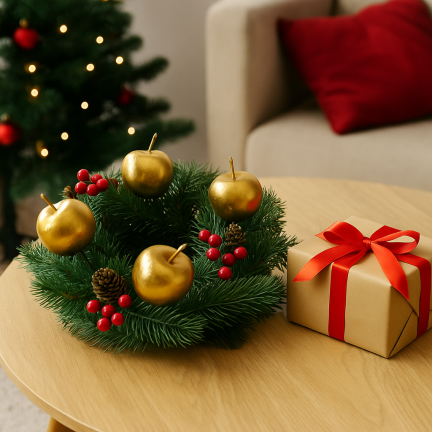 TG69139-3 JABŁUSZKA JABUŁKA NA DRUCIKU PIKU OZDOBNE WIANKI STROIKI 8 SZT