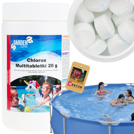 CHEM9358 CHLOROX MULTITABLETKI TABLETKI CHLORU CHLOROWE CHEMIA BASENOWA 1KG