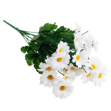 CV14379-1 BUKIET KWIATÓW SZTUCZNYCH STOKROTKA RUMIANEK ZŁOCIEŃ KWIATKI SZTUCZNE 44CM