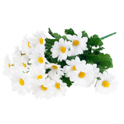 CV14379-1 BUKIET KWIATÓW SZTUCZNYCH STOKROTKA RUMIANEK ZŁOCIEŃ KWIATKI SZTUCZNE 44CM