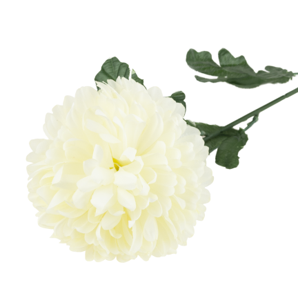 CV14384-2 CHRYZANTEMA GAŁĄZKA 70cm SZTUCZNE KWIATY DO STROIKA DUŻY KWIAT 13cm NA GRÓB biała