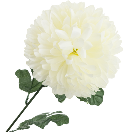 CV14384-2 CHRYZANTEMA GAŁĄZKA 70cm SZTUCZNE KWIATY DO STROIKA DUŻY KWIAT 13cm NA GRÓB biała