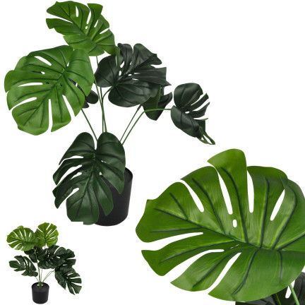 CV17651 MONSTERA SZTUCZNA W DONICZCE ROŚLINA JAK ŻYWA