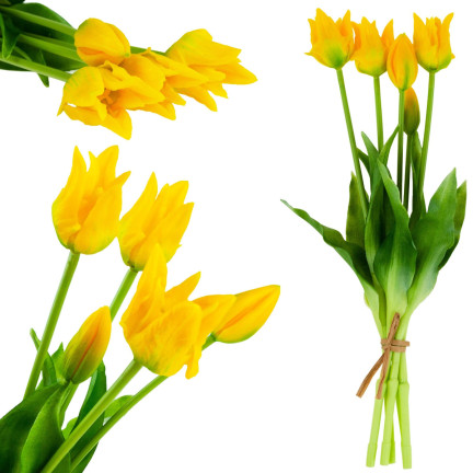 CV17691-3 TULIPANY TULIPAN BUKIET PAPUZIE GUMOWANE 5SZT JAK ŻYWE
