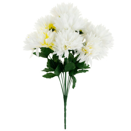 CV23704-1 CHRYZANTEMA BUKIET 12 KWIATÓW SZTUCZNY BIAŁY 50CM