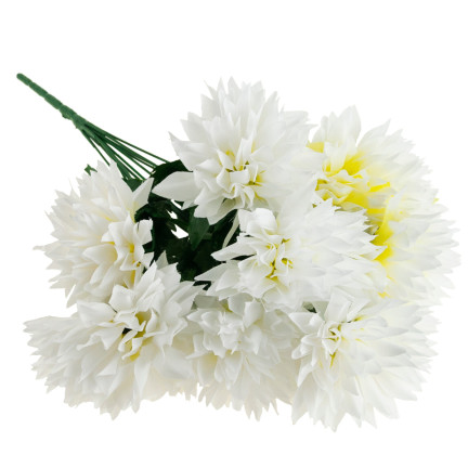 CV23704-1 CHRYZANTEMA BUKIET 12 KWIATÓW SZTUCZNY BIAŁY 50CM