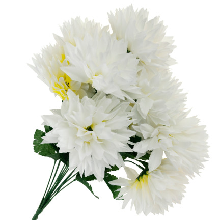 CV23704-1 CHRYZANTEMA BUKIET 12 KWIATÓW SZTUCZNY BIAŁY 50CM