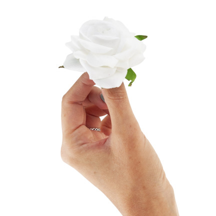 CV23968-1 RÓŻA WYROBOWA WELUROWA GŁÓWKA KWIATOWA REALISTYCZNA DO FLOWERBOXÓW STROIKÓW