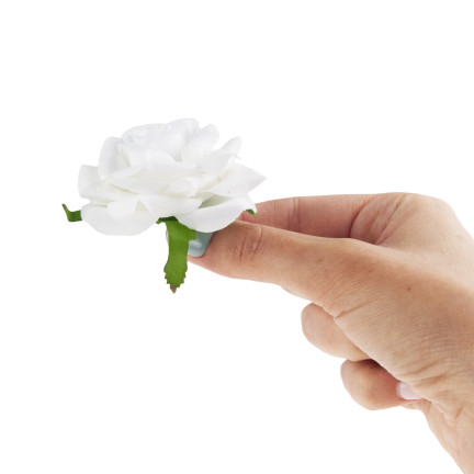CV23968-1 RÓŻA WYROBOWA WELUROWA GŁÓWKA KWIATOWA REALISTYCZNA DO FLOWERBOXÓW STROIKÓW