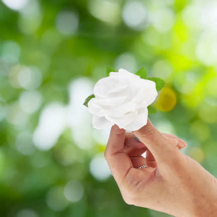 CV23968-1 RÓŻA WYROBOWA WELUROWA GŁÓWKA KWIATOWA REALISTYCZNA DO FLOWERBOXÓW STROIKÓW