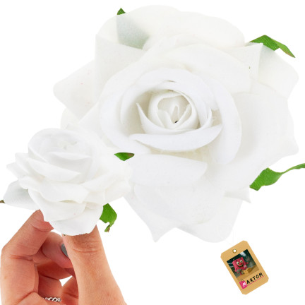 CV23968-1 RÓŻA WYROBOWA WELUROWA GŁÓWKA KWIATOWA REALISTYCZNA DO FLOWERBOXÓW STROIKÓW