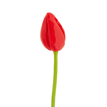 CV26799-7 TULIPAN SZTUCZNY GUMOWANY CZERWONY PIĘKNY JAK ŻYWY PIANKOWY TULIPANY stroik