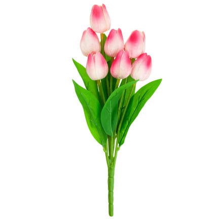 CV26807-8 TULIPAN BUKIET TULIPANÓW piankowych X7 różowe TULIPANY SZTUCZNE W BUKIECIE