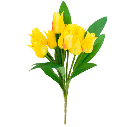 CV26811-8 TULIPAN DUŻY BUKIET TULIPANÓW X9 SZTUCZNE KWIATY TULIPANY W BUKIECIE SILIKO