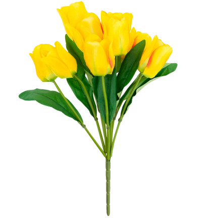 CV26815-2 TULIPAN DUŻY BUKIET TULIPANÓW X9 ŻÓŁTY TULIPANY SZTUCZNE W BUKIECIE