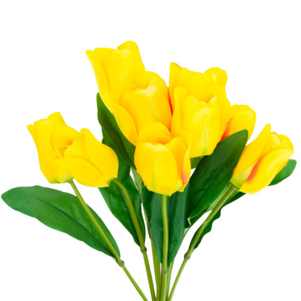 CV26815-2 TULIPAN DUŻY BUKIET TULIPANÓW X9 ŻÓŁTY TULIPANY SZTUCZNE W BUKIECIE