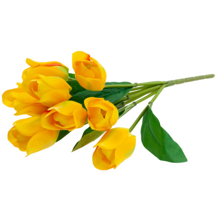CV26815-2 TULIPAN DUŻY BUKIET TULIPANÓW X9 ŻÓŁTY TULIPANY SZTUCZNE W BUKIECIE