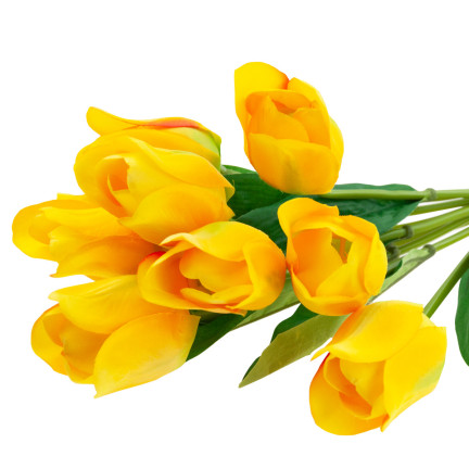 CV26815-2 TULIPAN DUŻY BUKIET TULIPANÓW X9 ŻÓŁTY TULIPANY SZTUCZNE W BUKIECIE