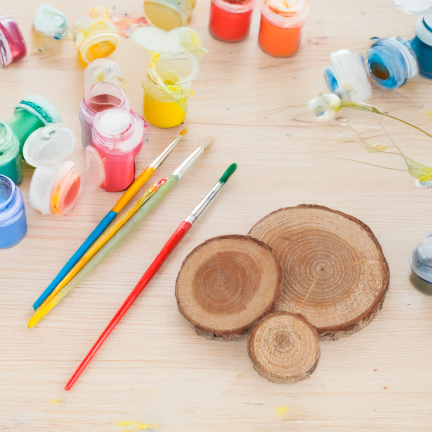 CV34574 KRĄŻKI DREWNIANE DEKORACJA NATURA W WORKU DIY RĘKODZIEŁO