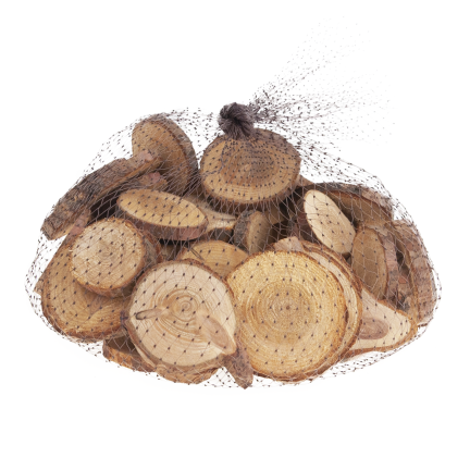 CV34574 KRĄŻKI DREWNIANE DEKORACJA NATURA W WORKU DIY RĘKODZIEŁO