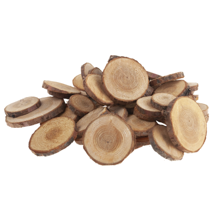 CV34574 KRĄŻKI DREWNIANE DEKORACJA NATURA W WORKU DIY RĘKODZIEŁO