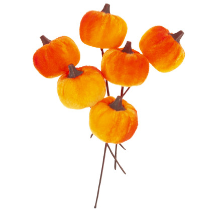 CV36807 Dynia, sztuczne dynie NA PIKU 6SZT pomarańczowe Dekoracyjne idealne na jesień i Halloween