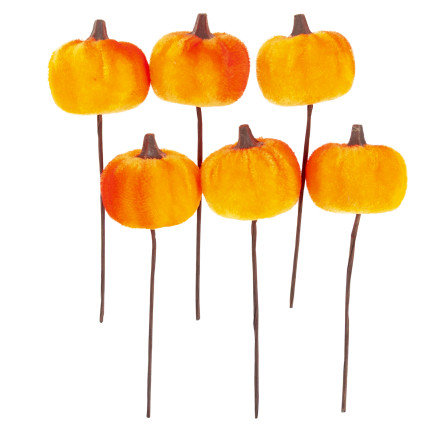 CV36807 Dynia, sztuczne dynie NA PIKU 6SZT pomarańczowe Dekoracyjne idealne na jesień i Halloween