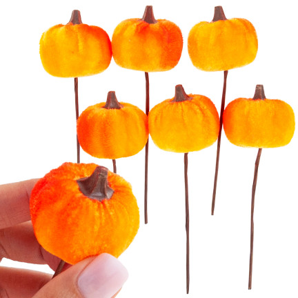 CV36807 Dynia, sztuczne dynie NA PIKU 6SZT pomarańczowe Dekoracyjne idealne na jesień i Halloween