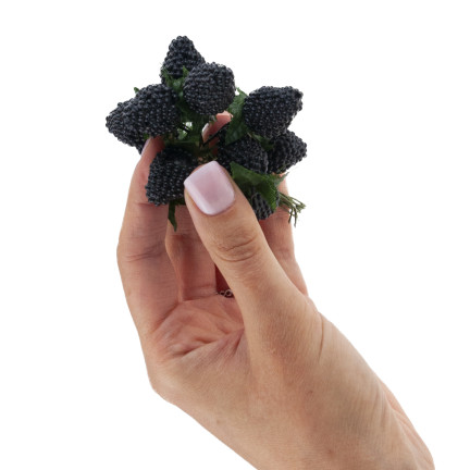 Wiązka sztucznych owoców, maliny, jeżyny, na piku, dekoracja do stroika, 12 owoców