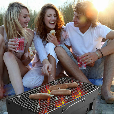 TG71421 Grill ogrodowy węglowy, przenośna składana walizka, gril turystyczny na kemping