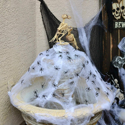 HL17 SZTUCZNA PAJĘCZYNA SIEĆ 4 PAJĄKI HALLOWEEN DEKORACJA