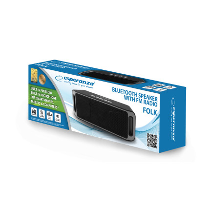EP126KE GŁOŚNIK BLUETOOTH FM FOLK CZARNO-SZARY