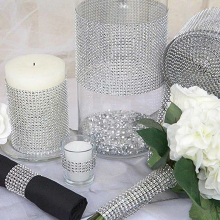 TG51184 TAŚMA DIAMENTOWA SREBRNA PAS CYRKONIE DŻETY