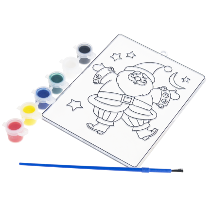 DIY7137 WITRAŻYK DO MALOWANIA Z 6 FARBAMI MIKOŁAJKI MALOWANKA