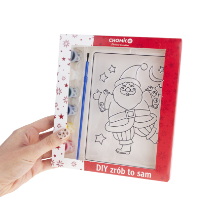 DIY7137 WITRAŻYK DO MALOWANIA Z 6 FARBAMI MIKOŁAJKI MALOWANKA