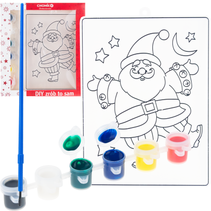 DIY7137 WITRAŻYK DO MALOWANIA Z 6 FARBAMI MIKOŁAJKI MALOWANKA