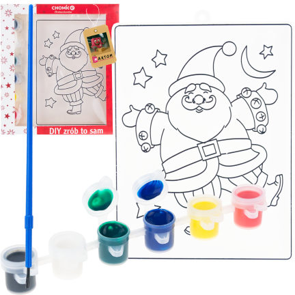 DIY7137 WITRAŻYK DO MALOWANIA Z 6 FARBAMI MIKOŁAJKI MALOWANKA