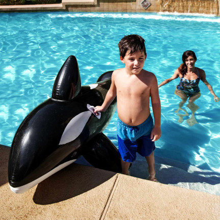 41009 MATERAC DMUCHANY ogromny do pływania ORKA PLAŻOWY uchwyty