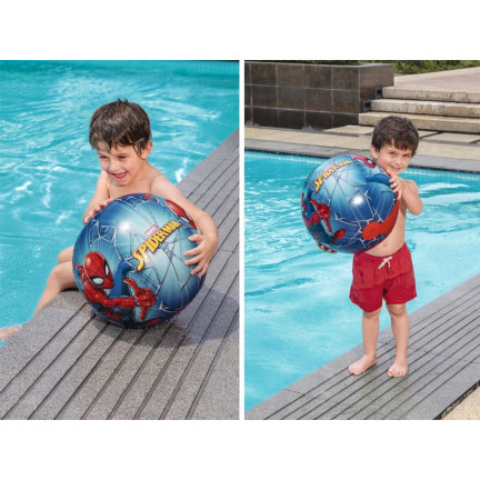 98002 Dmuchana piłka plażowa, piłka Spiderman, Bestway 51 cm, pompowana do wody
