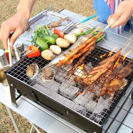 TG71421 Grill ogrodowy węglowy, przenośna składana walizka, gril turystyczny na kemping